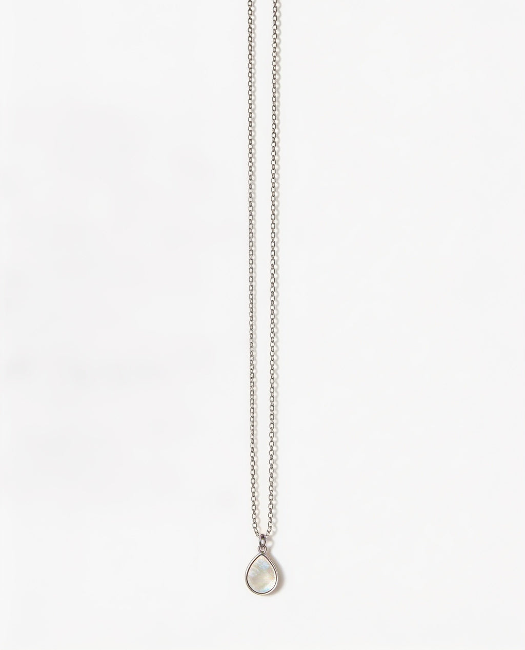Elegantes Perlmutt-Collier „Tropfen“ aus 925 Sterlingsilber, rhodiniert – 45 cm