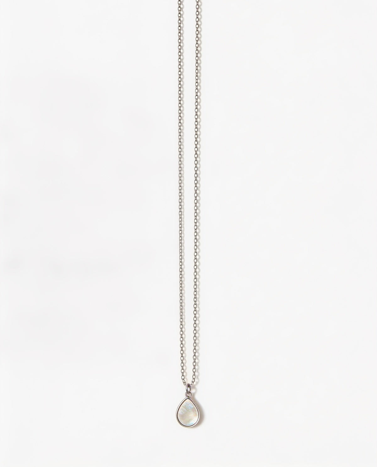 Elegantes Perlmutt-Collier „Tropfen“ aus 925 Sterlingsilber, rhodiniert – 45 cm